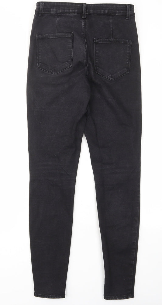 Denim & Co. Womens Black Cotton Skinny Jeans Size 12 L29 in Regular Zip - Pockets