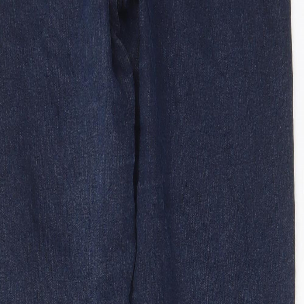 Magic Womens Blue Cotton Straight Jeans Size 10 L31 in Regular Zip - Pockets, Belt Loops