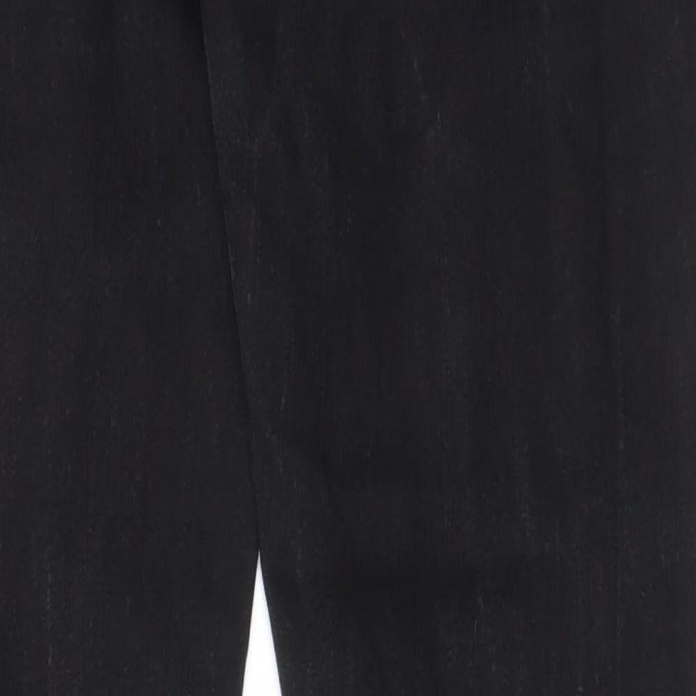 Brand and care label for Denim & Co. women’s black cotton skinny jeans, size UK 12 regular zip - pockets, belt loops