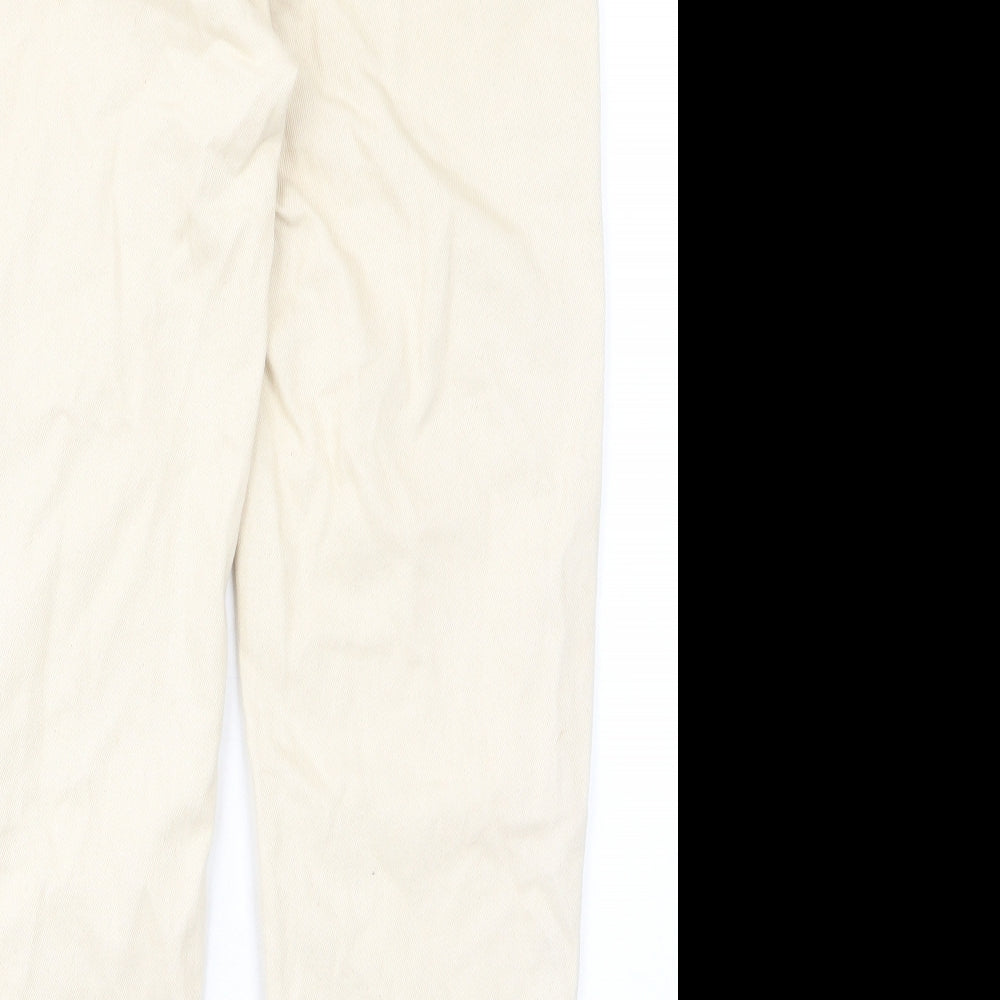 Denim & Co. Womens Beige Cotton Mom Jeans Size 10 L28 in Regular Button - Pockets, Belt Loops