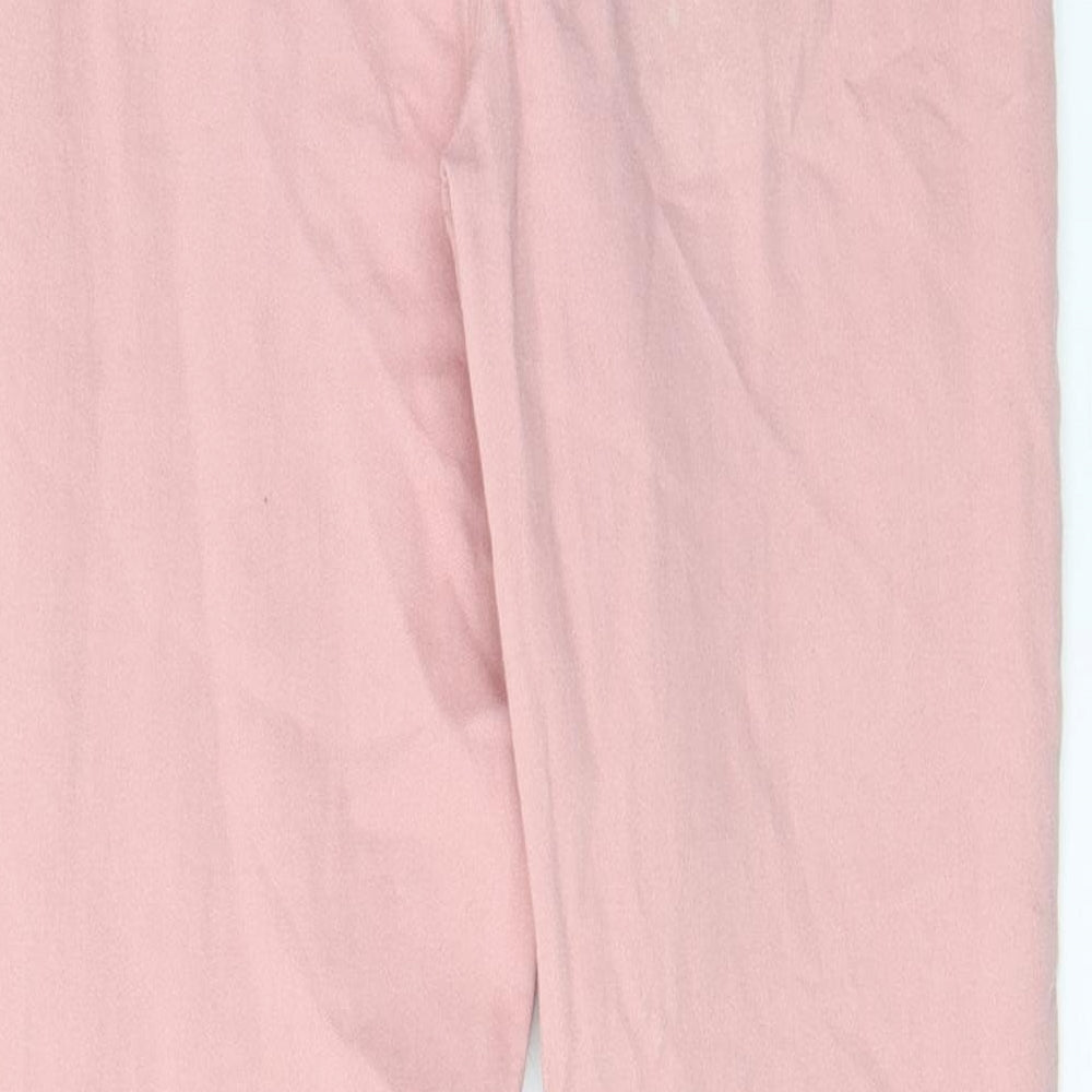 Denim & Co. Girls Pink Cotton Skinny Jeans Size 10-11 Years L24 in Regular Zip - Distressed, Pockets, Belt Loops