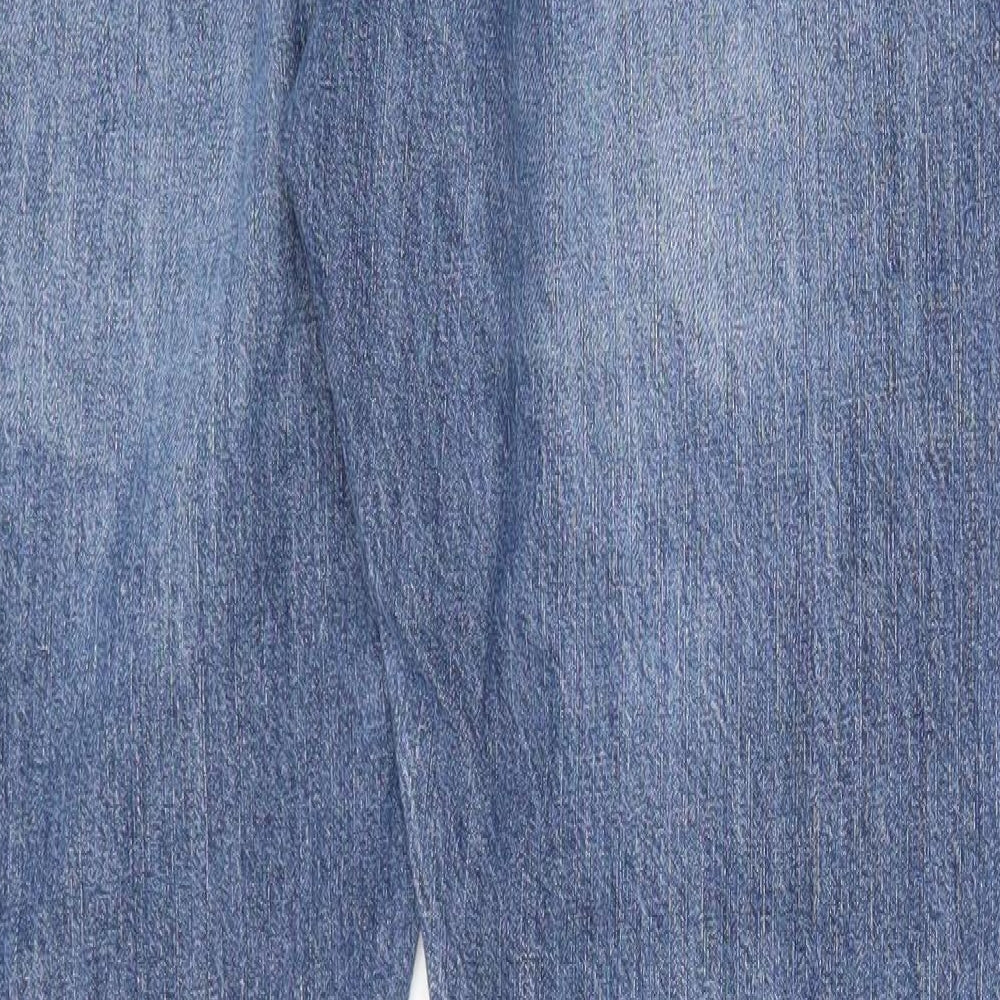 H&M Mens Blue Cotton Straight Jeans Size 36 in L32 in Slim Button - Pockets, Belt Loops