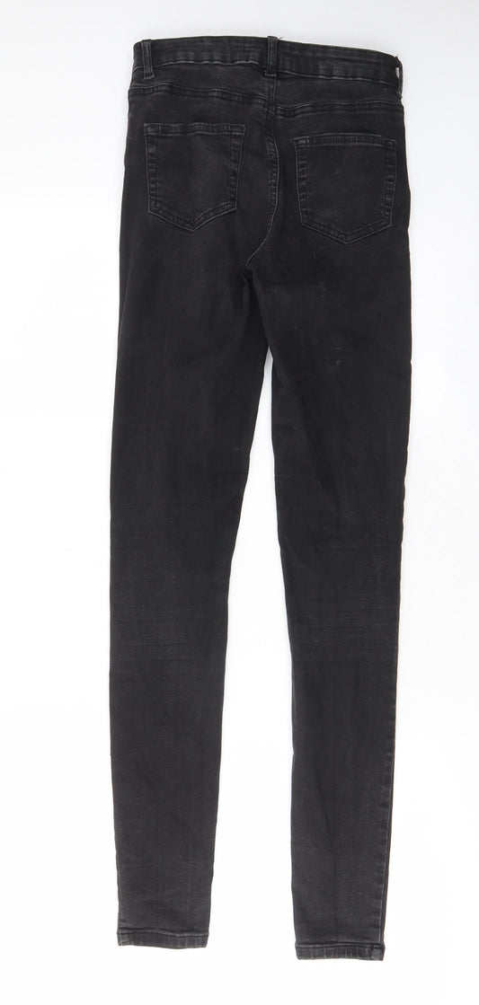 Denim & Co. Womens Black Cotton Skinny Jeans Size 10 L31 in Regular Zip - Pockets, Belt Loops