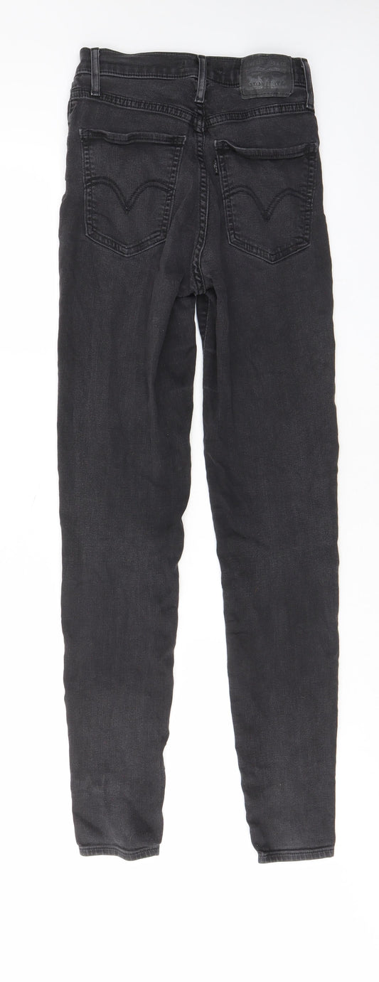 Levi's Womens Grey Cotton Skinny Jeans Size 25 in L29 in Regular Zip - Pockets, Belt Loops, Logo