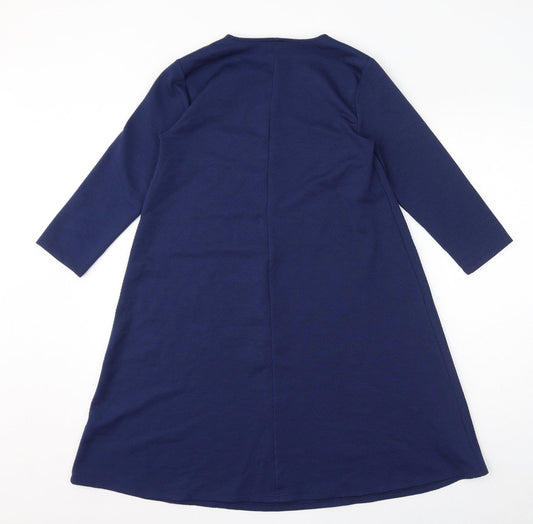 ASOS Womens Blue Polyester A-Line Size 10 Round Neck Pullover - Maternity
