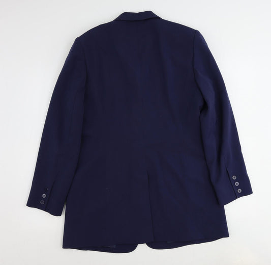 Country Casuals Womens Blue Polyester Jacket Suit Jacket Size 12