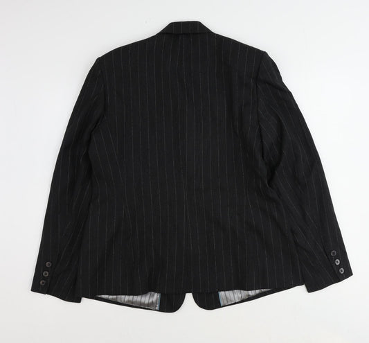 Debenhams Womens Grey Pinstripe Polyester Jacket Suit Jacket Size 16