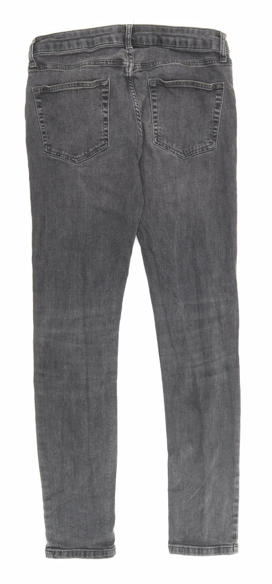 Topman Mens Black Cotton Skinny Jeans Size 32 in L32 in Regular Zip - Pockets