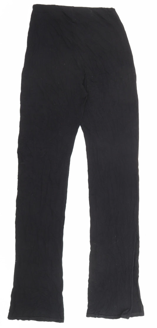 Missguided Womens Black Viscose Trousers Size 10 L32 in Regular