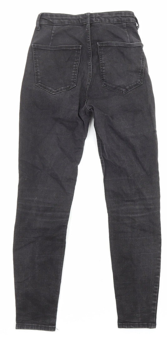 Zara Womens Black Cotton Skinny Jeans Size 8 L26 in Regular Zip - Pockets
