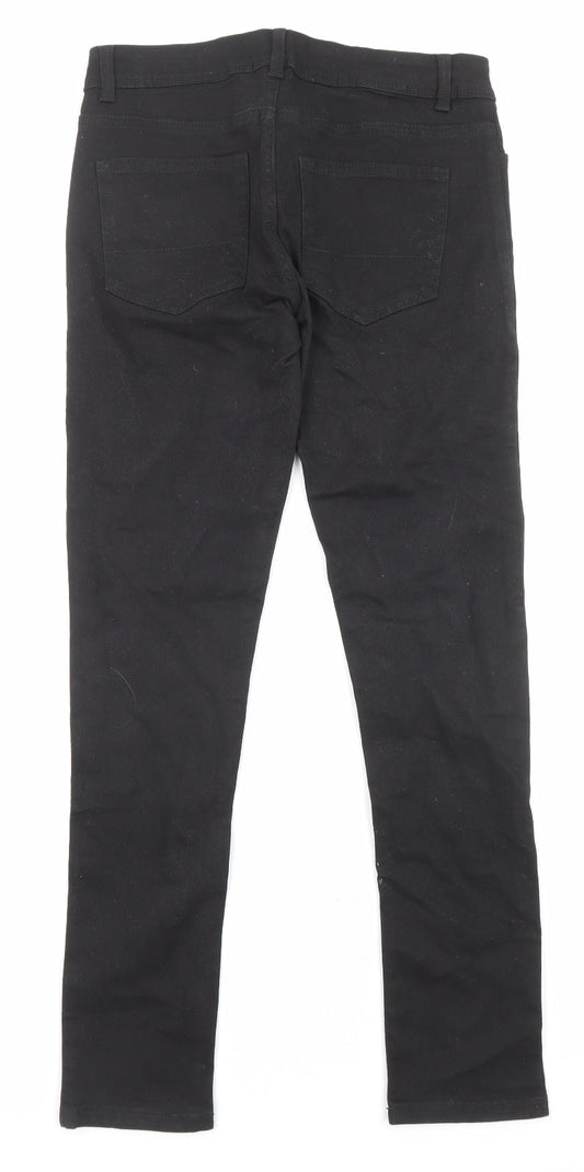 Mens UK Size 30 in Denim Regular Fit Skinny Black Jeans