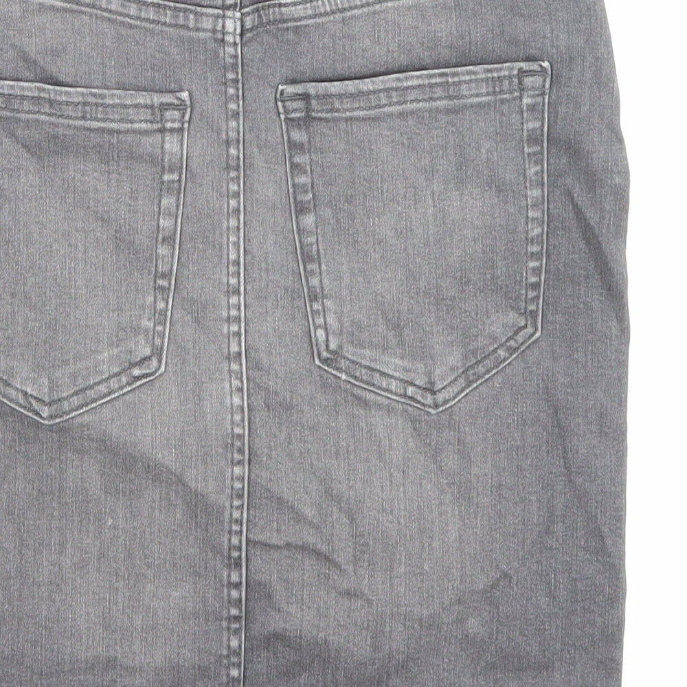 Only Womens Grey Cotton Bandage Skirt Size S Zip - Pockets