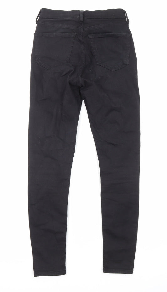 Topshop Womens Black Cotton Skinny Jeans Size 26 in L32 in Regular Zip - Pockets
