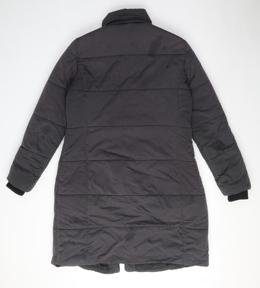 John Lewis Womens Grey Puffer Jacket Coat Size 10 Zip