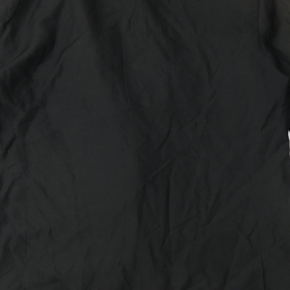 NICOLE FARHI Womens Black Overcoat Coat Size 12 Button - Size 12-14