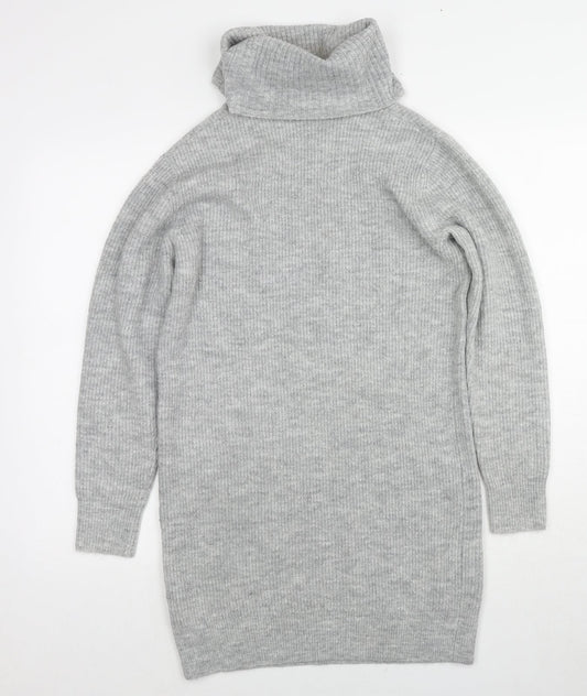 Womens UK Size XS Miss Selfridge Grey Tunic Jumper