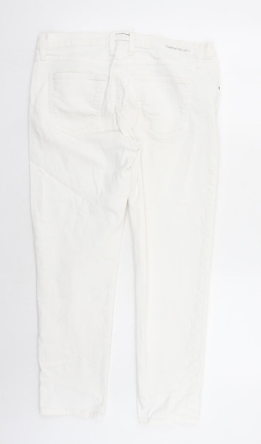 Womens UK Size 34 in Current/Elliott Regular Fit Straight White Jeans