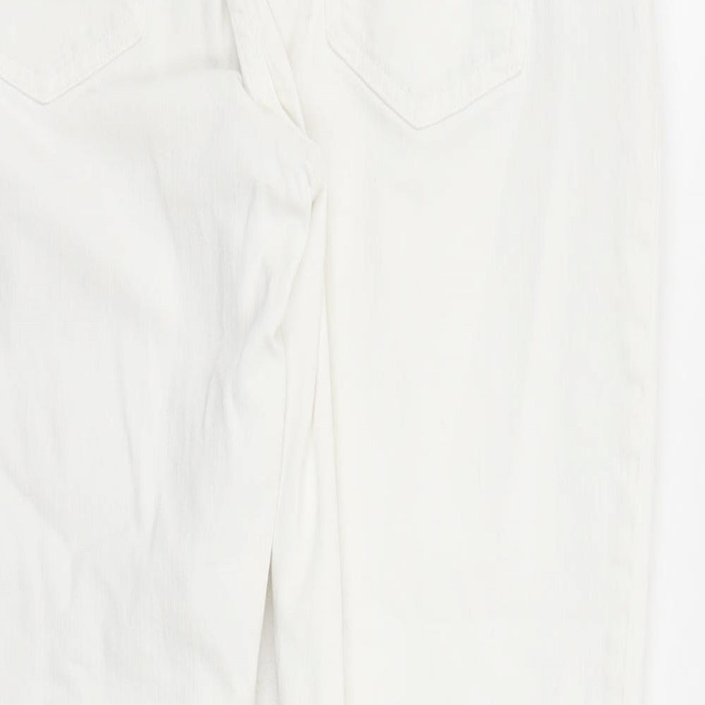 Womens UK Size 34 in Current/Elliott Regular Fit Straight White Jeans