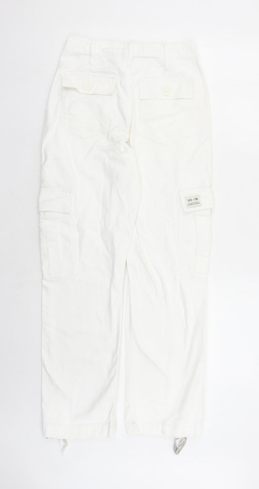 BDG Womens White Cotton Straight Jeans Size XS L28 in Regular Zip - Cargo
