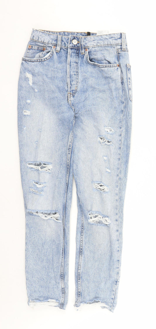 Divided by H&M Womens Blue Cotton Skinny Jeans Size 6 L27 in Regular Button