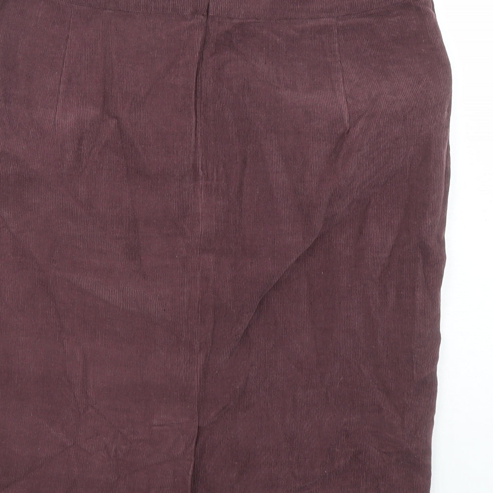 French Connection Womens Brown Cotton A-Line Skirt Size 10 Zip - Lined