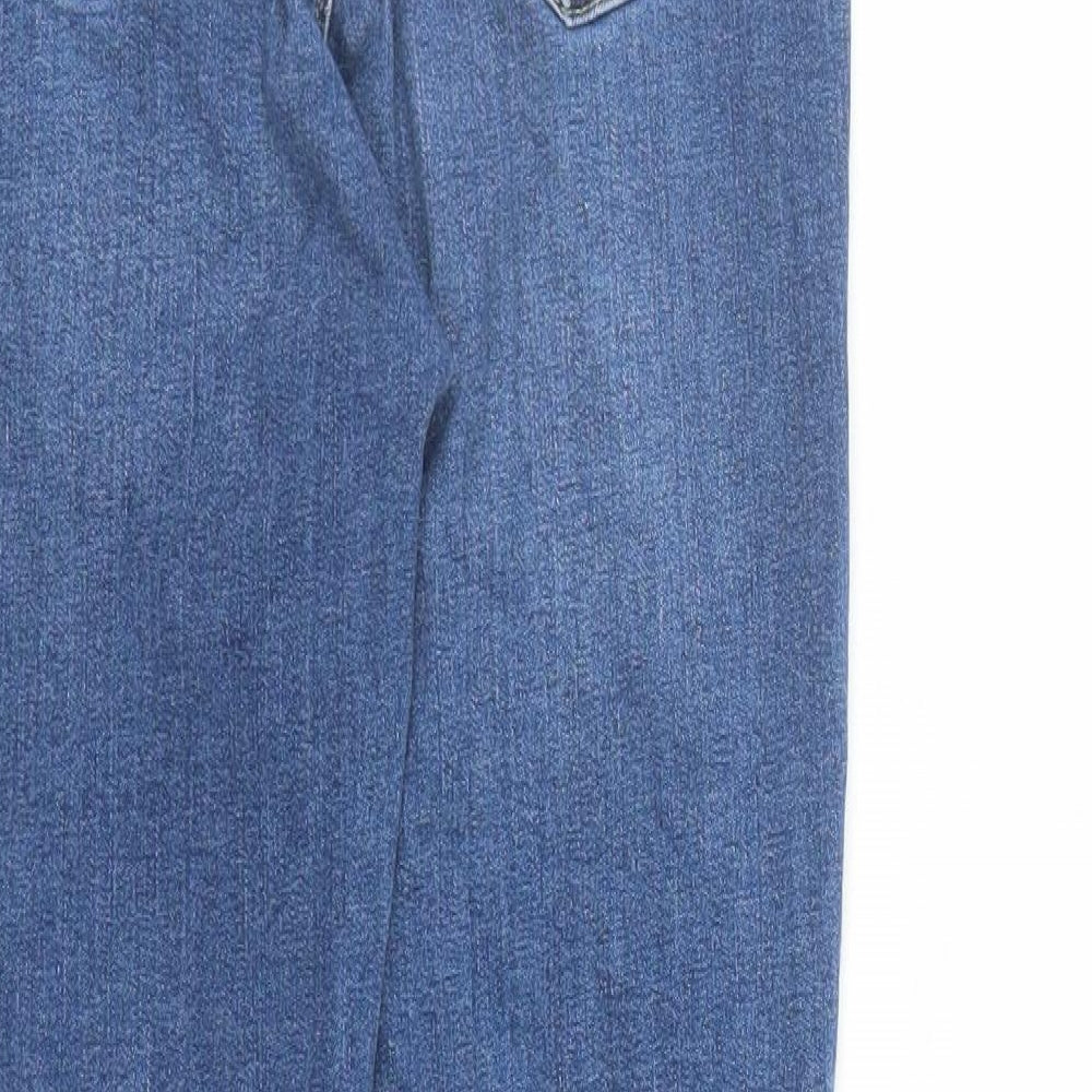 Miss Selfridge Womens Blue Cotton Skinny Jeans Size 10 L31 in Regular Zip