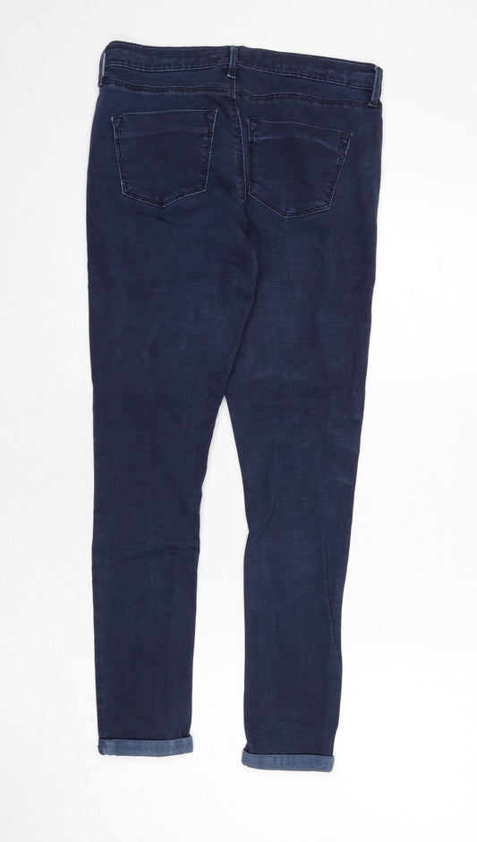 Topshop Womens Blue Cotton Skinny Jeans Size 30 in L30 in Regular Zip