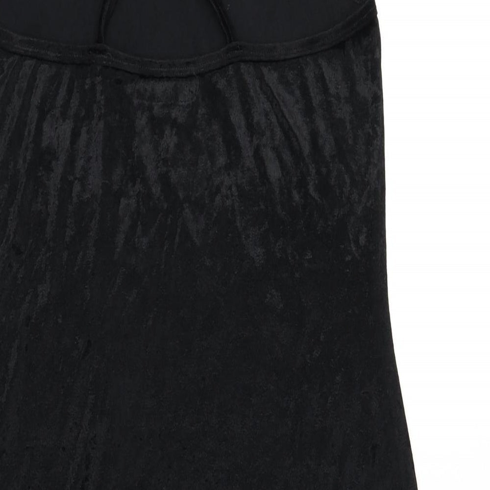 The Clothes Publisher Womens Black Polyester A-Line Size M Scoop Neck Pullover
