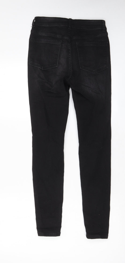 Denim & Co. Womens Black Cotton Skinny Jeans Size 8 L27 in Regular Zip - Pockets, Belt Loops