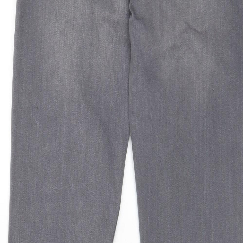 H7m Girls Grey Cotton Skinny Jeans Size 12-13 Years L26 in Regular Zip - Pockets, Belt Loops