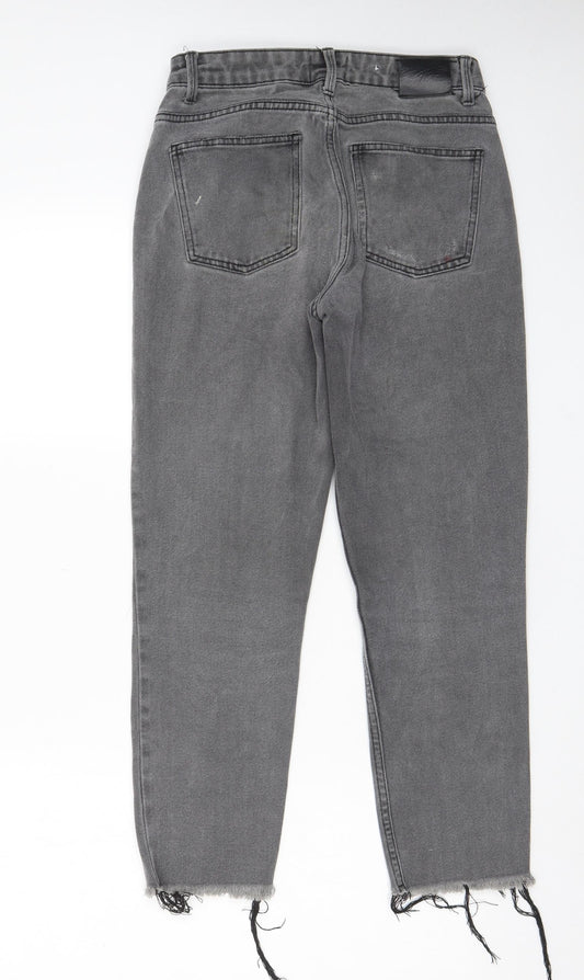 Only Womens Grey Cotton Straight Jeans Size 28 L32 in Regular Zip - Pockets, Belt Loops