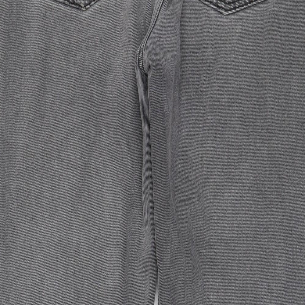 Only Womens Grey Cotton Straight Jeans Size 28 L32 in Regular Zip - Pockets, Belt Loops