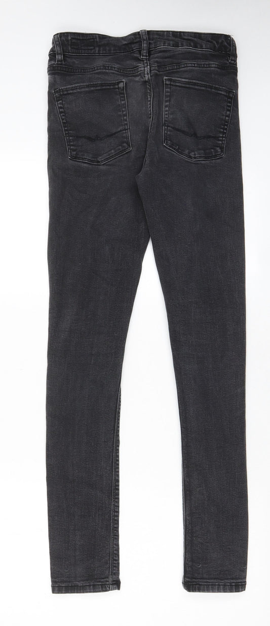 ASOS Mens Grey Cotton Skinny Jeans Size 30 in L32 in Regular Zip - Pockets, Collared