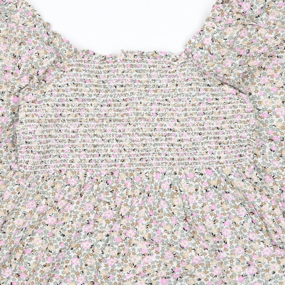 Womens UK Size 10 Marks and Spencer Multicoloured Basic T-Shirt