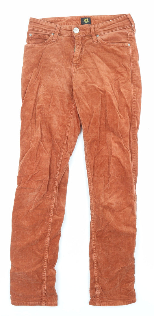 Womens UK Size 25 Lee Regular Fit Orange Trousers