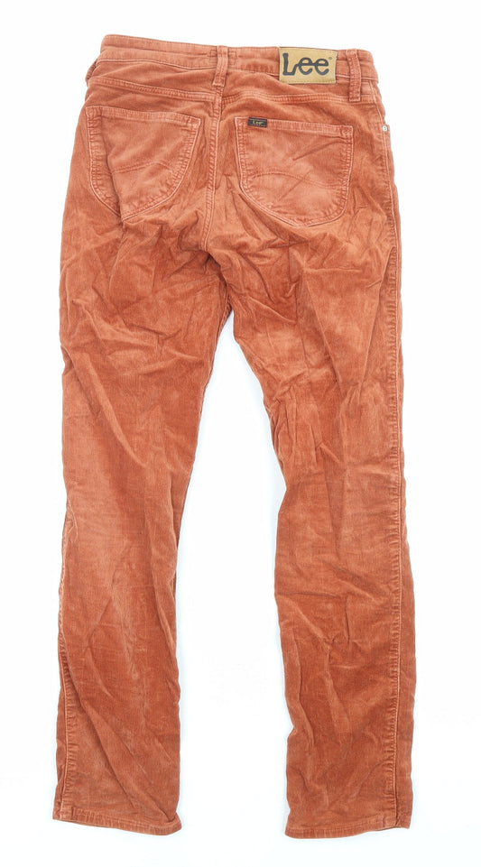 Womens UK Size 25 Lee Regular Fit Orange Trousers