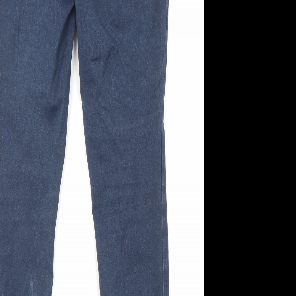 TU Womens Blue Cotton Skinny Jeans Size 12 L27 in Regular Zip - Pockets