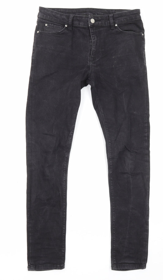 Mens UK Size 30 in ASOS Regular Fit Skinny Black Jeans