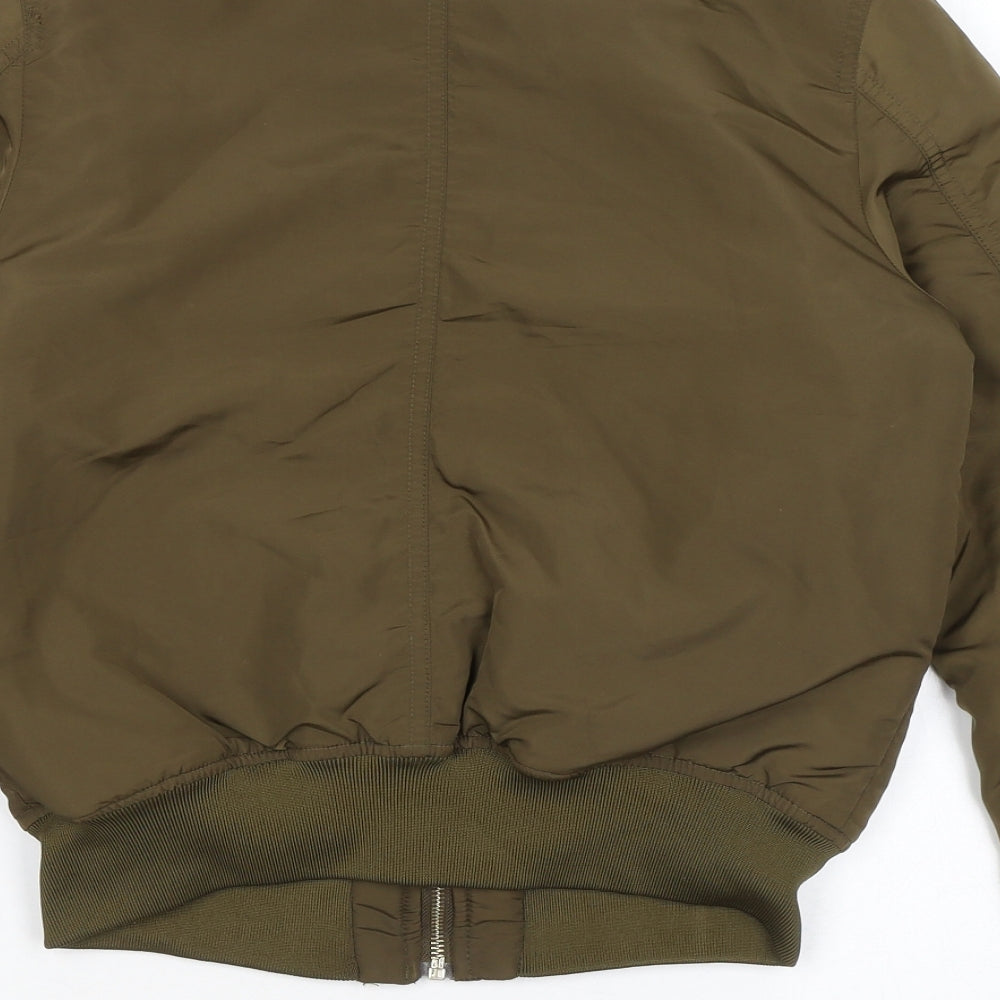 Divided by H&M Womens Green Bomber Jacket Jacket Size 4 Zip