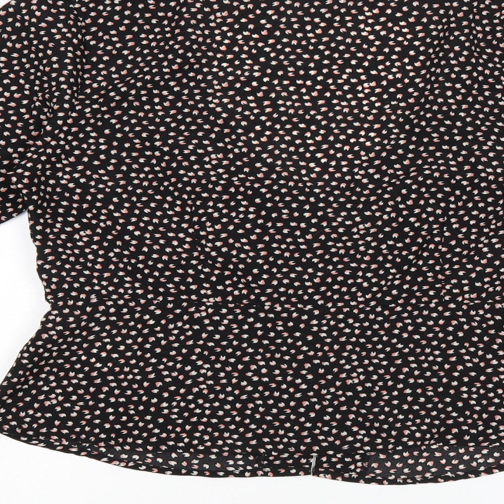Womens UK Size M Brave Soul Black Basic Button-Up