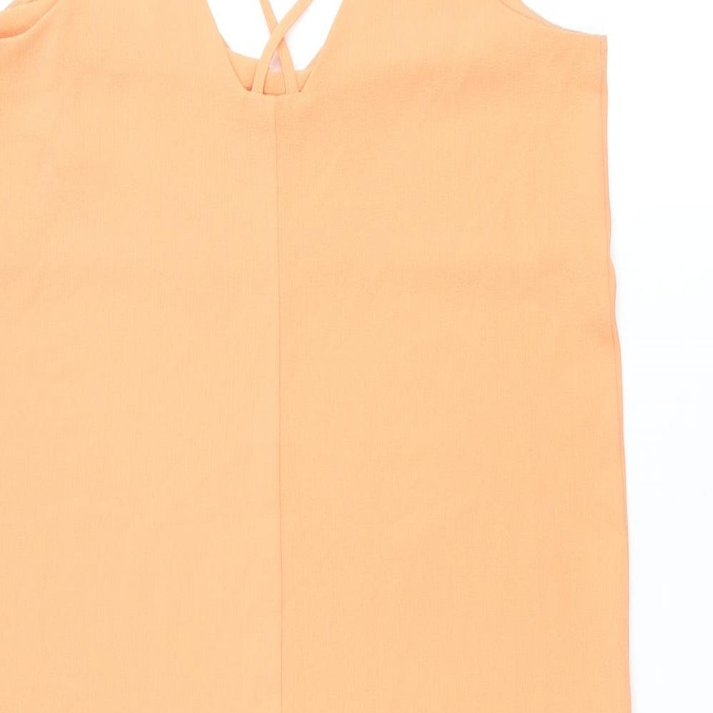 Dorothy Perkins Womens Orange Polyester Shift Size 12 V-Neck Pullover