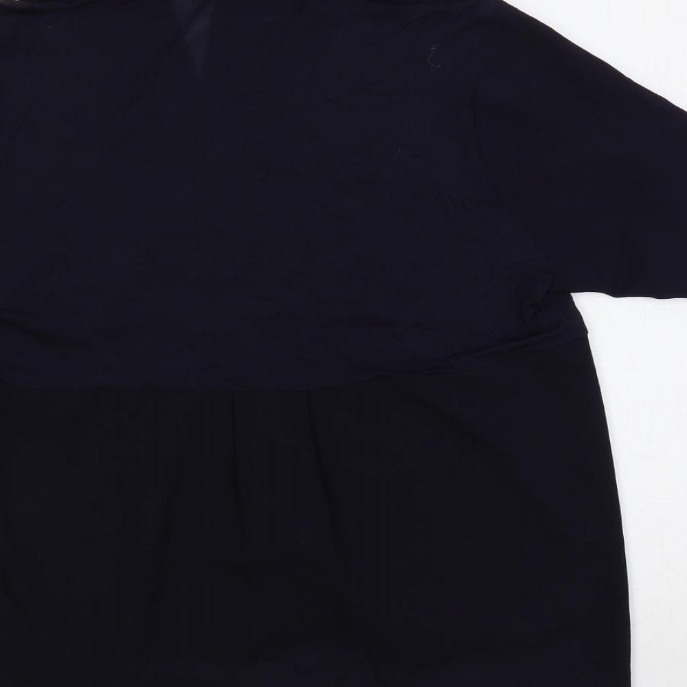 French Connection Womens Blue Polyester Basic Polo Size S Collared