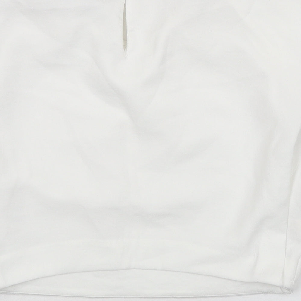Womens UK Size M Zara White Cropped Blouse