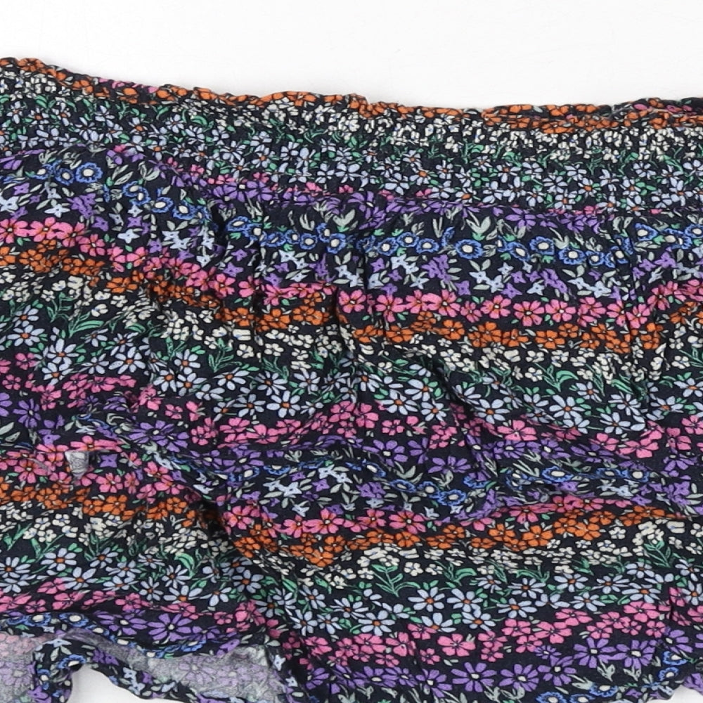 Marks and Spencer Girls Multicoloured Floral Vinyl Pettiskirt Skirt Size 12-13 Years Regular Pull On
