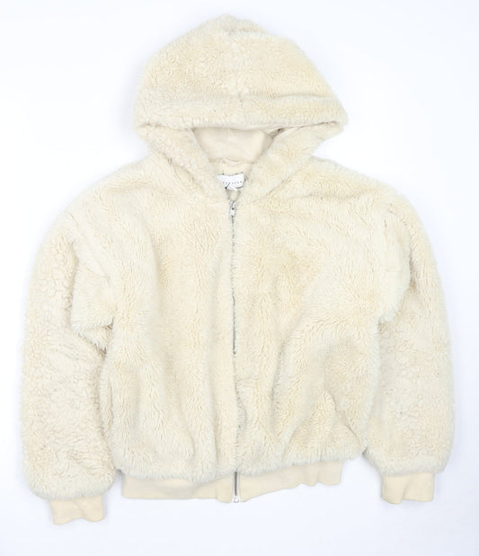 Topshop Womens Beige Jacket Size XS Zip - Size XS/S