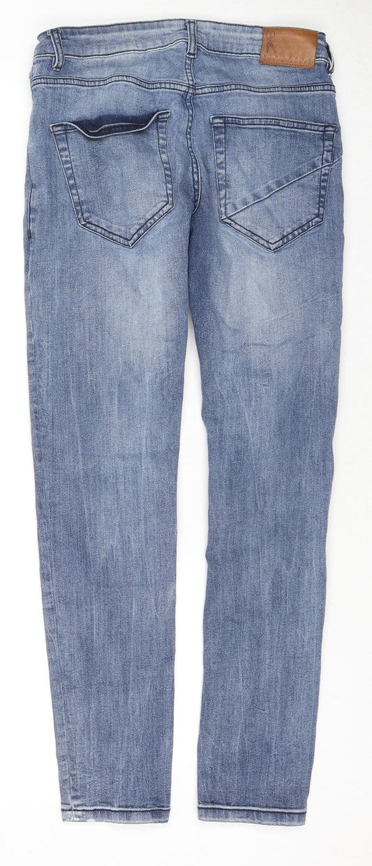 Mens UK Size 30 in Ringspun Regular Fit Skinny Blue Jeans