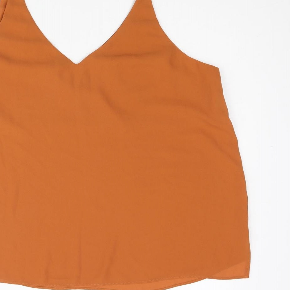 Womens UK Size 14 Topshop Orange Camisole Blouse