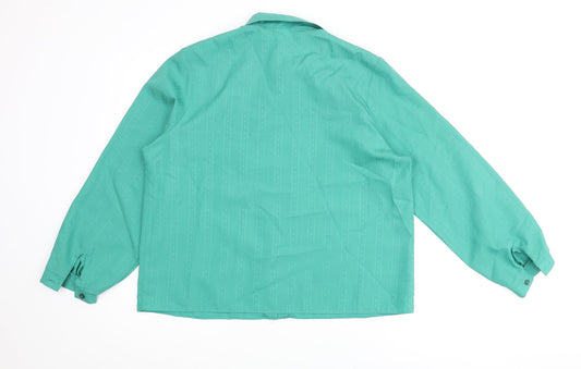 Womens UK Size 16 C&A Green Basic Button-Up