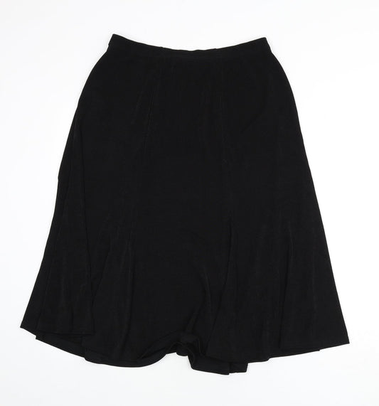 Julipa Womens Black Polyester Flare Skirt Size 14