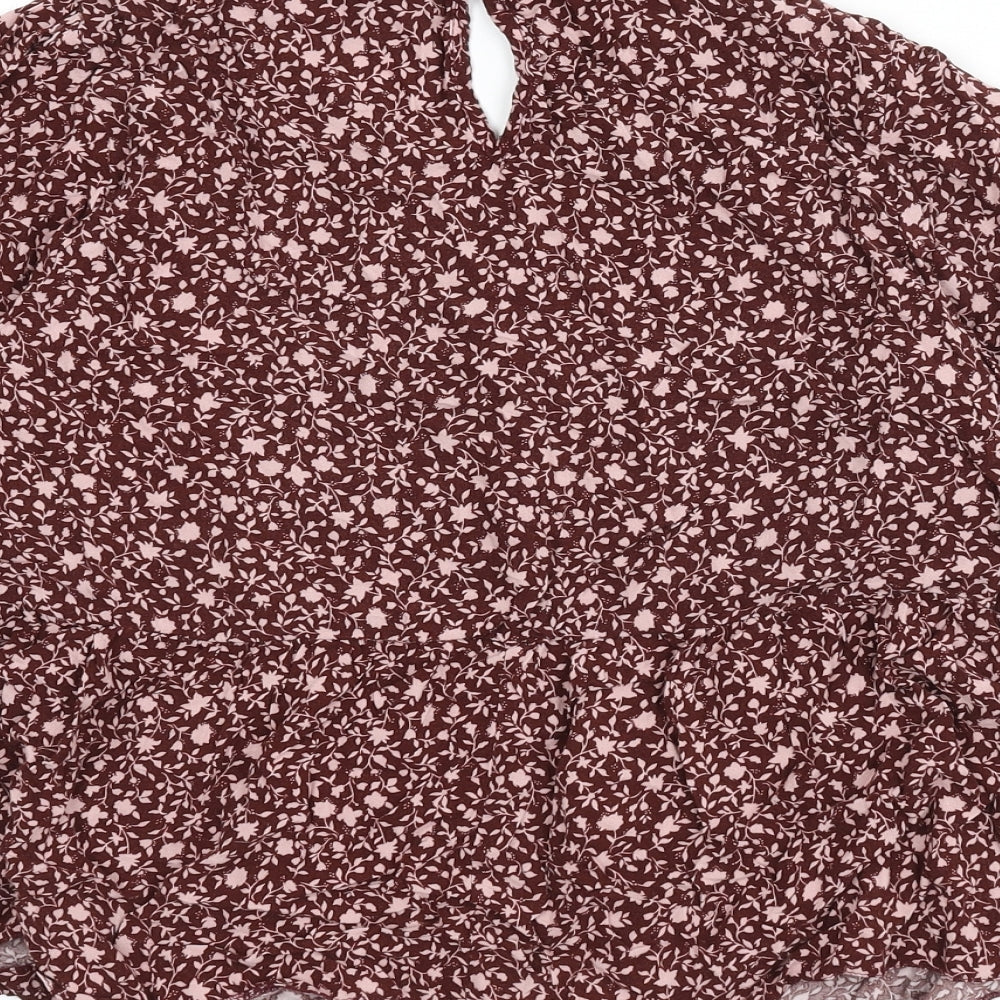 Womens UK Size 14 New London Red Cropped Blouse